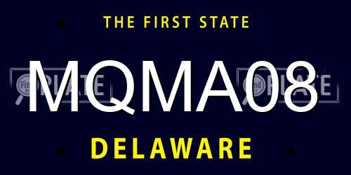 MQMA08 Delaware License Plate