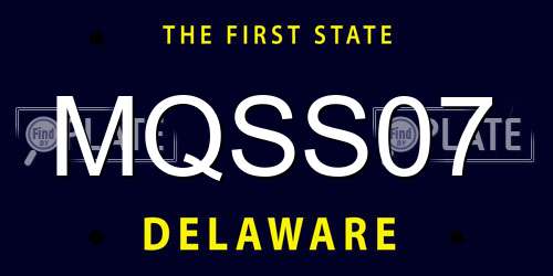 MQSS07 Delaware License Plate