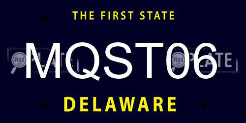 MQST06 Delaware License Plate