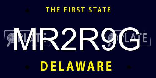 MR2R9G Delaware License Plate