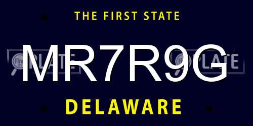 MR7R9G Delaware License Plate