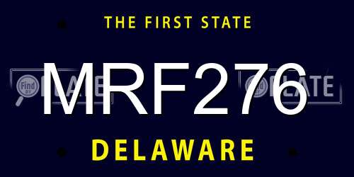 MRF276 Delaware License Plate