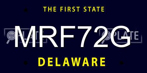 MRF72G Delaware License Plate