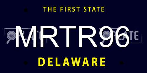 MRTR96 Delaware License Plate