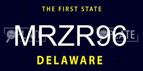 MRZR96 Delaware License Plate