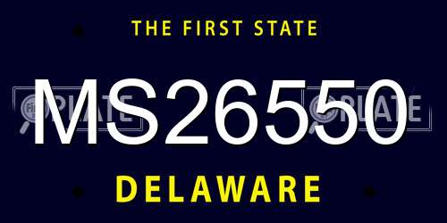 MS26550 Delaware License Plate