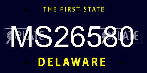 MS26580 Delaware License Plate