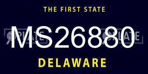 MS26880 Delaware License Plate