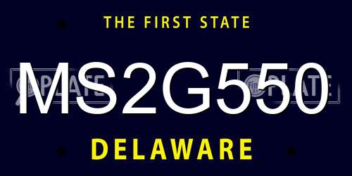 MS2G550 Delaware License Plate