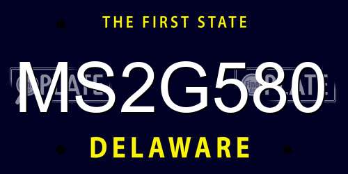 MS2G580 Delaware License Plate