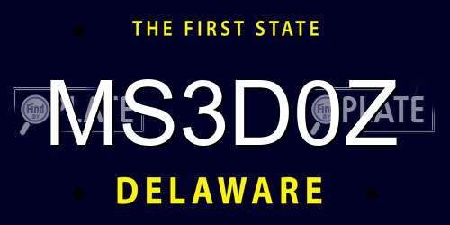 MS3D0Z Delaware License Plate