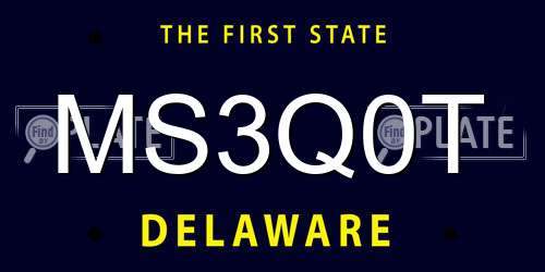 MS3Q0T Delaware License Plate