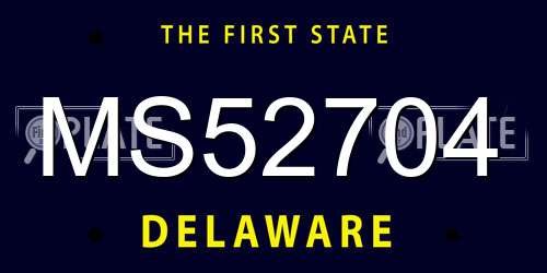 MS52704 Delaware License Plate