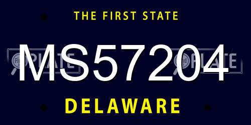 MS57204 Delaware License Plate