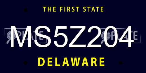 MS5Z204 Delaware License Plate