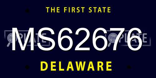 MS62676 Delaware License Plate