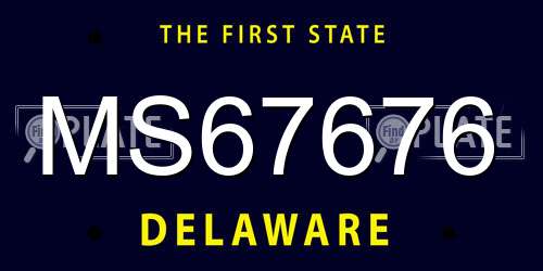 MS67676 Delaware License Plate