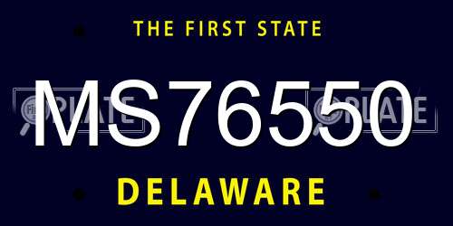 MS76550 Delaware License Plate