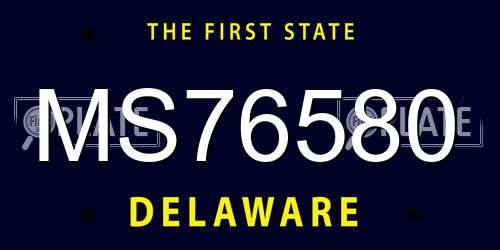MS76580 Delaware License Plate