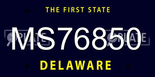 MS76850 Delaware License Plate