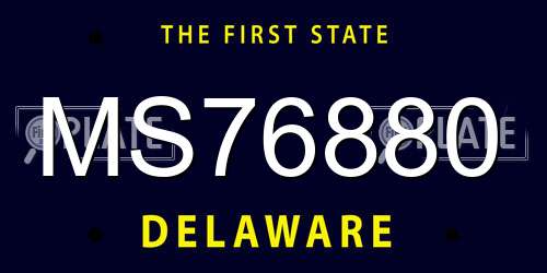 MS76880 Delaware License Plate