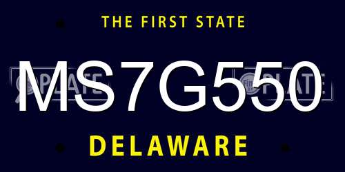 MS7G550 Delaware License Plate
