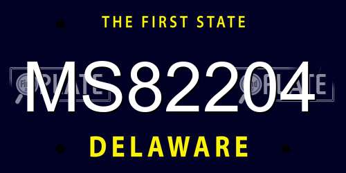 MS82204 Delaware License Plate