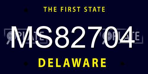 MS82704 Delaware License Plate