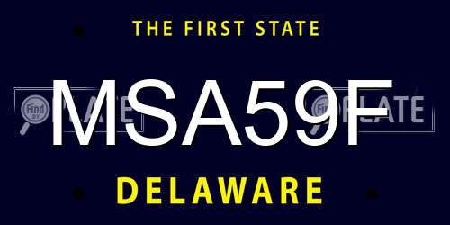 MSA59F Delaware License Plate