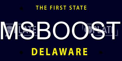 MSBOOST Delaware License Plate