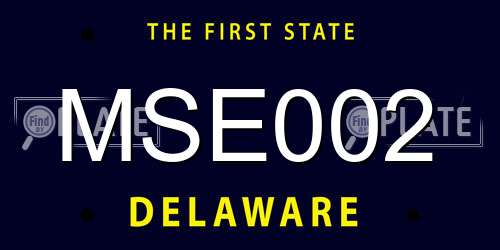 MSE002 Delaware License Plate