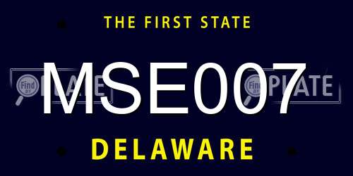 MSE007 Delaware License Plate