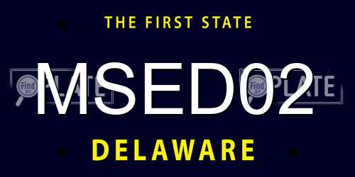 MSED02 Delaware License Plate