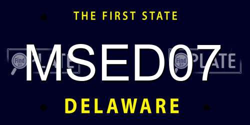 MSED07 Delaware License Plate