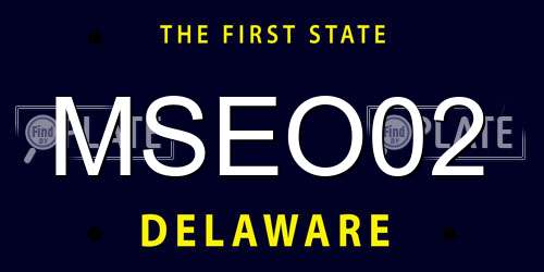 MSEO02 Delaware License Plate