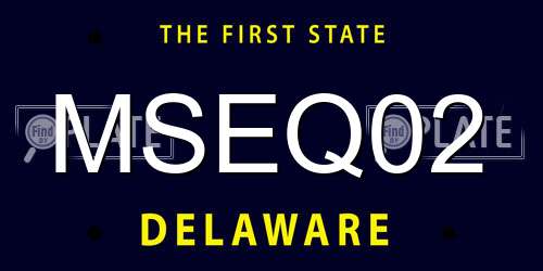 MSEQ02 Delaware License Plate