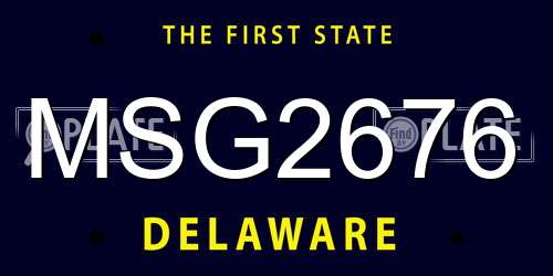 MSG2676 Delaware License Plate