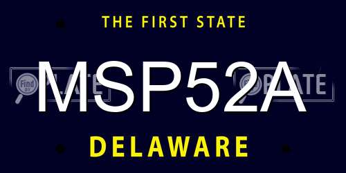 MSP52A Delaware License Plate