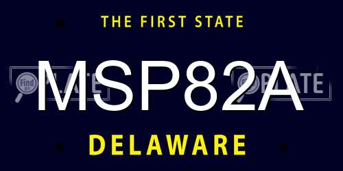 MSP82A Delaware License Plate