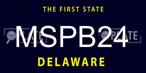 MSPB24 Delaware License Plate