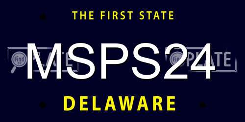 MSPS24 Delaware License Plate