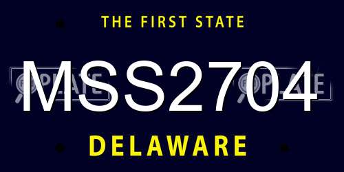 MSS2704 Delaware License Plate