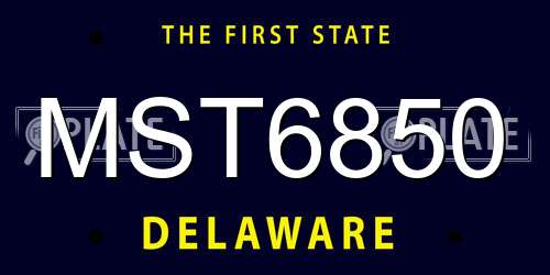 MST6850 Delaware License Plate