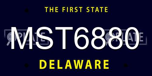 MST6880 Delaware License Plate