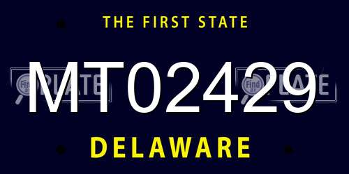 MT02429 Delaware License Plate