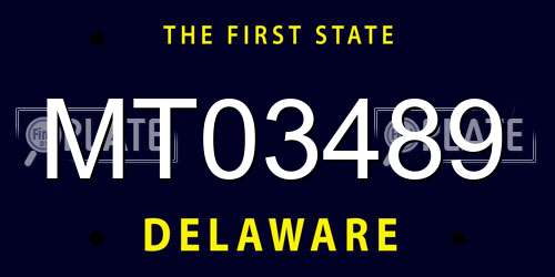 MT03489 Delaware License Plate