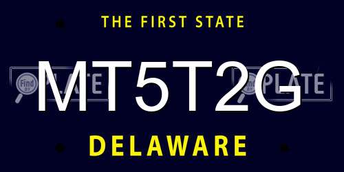 MT5T2G Delaware License Plate