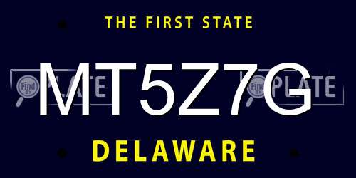 MT5Z7G Delaware License Plate