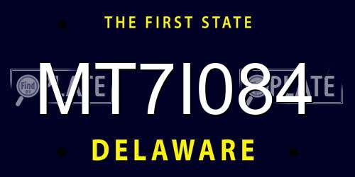 MT7I084 Delaware License Plate