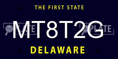 MT8T2G Delaware License Plate